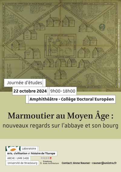 Mardi 22 octobre 2024 AQUILEA : Journée d'études sur Marmoutier au Moyen-Age au Collège Doctoral Européen de Strasbourg à Marmoutier