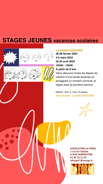 Lundi 22 avril 2024 Stage Bande dessinée à Marmoutier