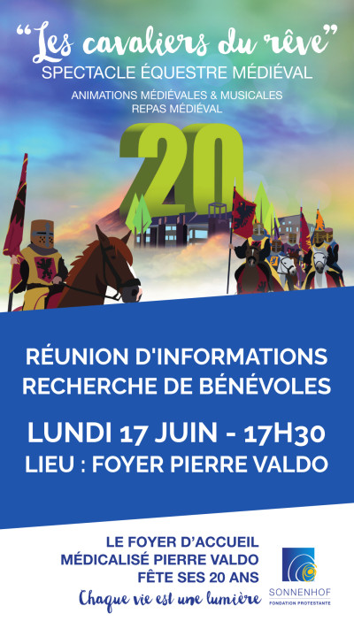 Lundi 17 juin 2024 Réunion d'informations bénévoles pour les 20ans du F.A.M. Pierre Valdo à Marmoutier