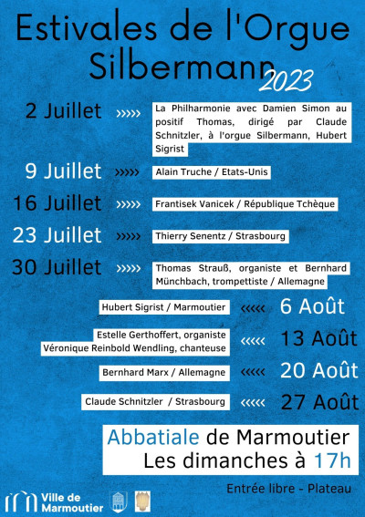 Dimanche 16 juillet 2023 Estivales de l'Orgue 2023 à Marmoutier